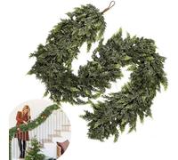 Odot Guirlande Sapin Artificiel Realiste 1.5M-2.7M, Guirlande Sapin Artificiel de Noel Extérieur pour Manteau de Cheminée, Escaliers, Table, Décorations Intérieures et Extérieures (Green Norfolk,1.5M)