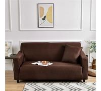 Odot Housse de Canapé Extensible Style Lin Scandinave, Protege Canape 1/2/3/4 Places, Housse Canapé avec Accoudoirs Lavable, Housse Canape Ajustable, Housse de Fauteuil Stretch (Café,3 Places)