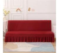 Odot Housse de Canapé sans Bras avec Jupe, Housse de Clic Clac élastique Canapé, Tout Couvert Housse de Canapé lit Universel, Housses de Canapé Ajustable Lavable (M(160-190cm),Rouge)