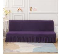Odot Housse de Canapé sans Bras avec Jupe, Housse de Clic Clac élastique Canapé, Tout Couvert Housse de Canapé lit Universel, Housses de Canapé Ajustable Lavable (L(190-230cm),Violet)