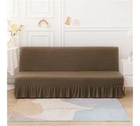 Odot Housse de Canapé sans Bras avec Jupe, Housse de Clic Clac élastique Canapé, Tout Couvert Housse de Canapé lit Universel, Housses de Canapé Ajustable Lavable (S(120-150cm),Camel)