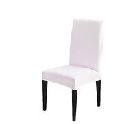 Odot Housse de Chaise Salle à Manger Douceur, 2 4 6 Pièces Housse Chaise Extensible Couverture de Chaise Universelle Protège Chaise pour Mariage Moderne,Hôtel, Restaurant (Lot de 2,Blanc)