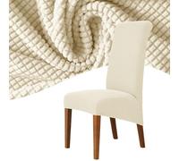Odot Housse de Chaise Salle à Manger XL Housse Chaise Extensible Couverture de Chaise Universelle Imperméable Protège Chaise pour Mariage Moderne Hôtel Restaurant (Lot de 2,Beige)