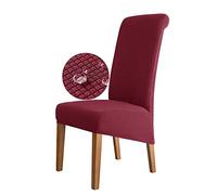 Odot Housse de Chaise Salle à Manger, XL Housse Chaise Extensible Couverture de Chaise Universelle Imperméable Protège Chaise pour Mariage Moderne,Hôtel, Restaurant (Lot de 6,Bourgogne)