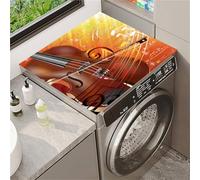 Odot Housse de Machine à Laver, Dessus Tapis Lave Linge Boue de Diatomées, Couverture de Protection Antidérapant, Tapis Couvre Seche Linge, pour Sèche-Linge Buanderie (Violon classique,50x60cm)