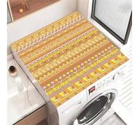 Odot Housse de Machine à Laver, Dessus Tapis Lave Linge Boue de Diatomées, Couverture de Protection Antidérapant, Tapis Couvre Seche Linge, pour Sèche-Linge (Boho à rayures kaki,30x40cm)