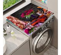 Odot Housse de Machine à Laver, Dessus Tapis Lave Linge Boue de Diatomées, Couverture de Protection Antidérapant, Tapis Couvre Seche Linge, pour Sèche-Linge Buanderie (Violon de loisirs,50x50cm)