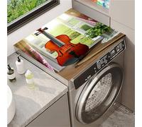 Odot Housse de Machine à Laver, Dessus Tapis Lave Linge Boue de Diatomées, Couverture de Protection Antidérapant, Tapis Couvre Seche Linge, pour Sèche-Linge Buanderie (Violon des prairies,40x50cm)