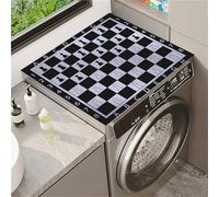 Odot Housse de Machine à Laver, Dessus Tapis Lave Linge Boue de Diatomées, Couverture de Protection Antidérapant,Tapis Couvre Seche Linge,pour Sèche-Linge Buanderie (Échiquier,50x60cm)