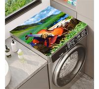 Odot Housse de Machine à Laver, Dessus Tapis Lave Linge Boue de Diatomées, Couverture de Protection Antidérapant, Tapis Couvre Seche Linge, pour Sèche-Linge Buanderie (Violon nature,30x40cm)