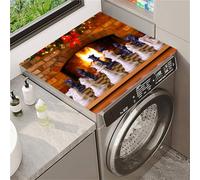 Odot Housse de Machine à Laver, Dessus Tapis Lave Linge Boue de Diatomées, Couverture de Protection Antidérapant,Tapis Couvre Seche Linge,pour Sèche-Linge Buanderie (Jeu d'échecs,30x40cm)