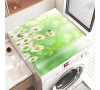 Odot Housse de Machine à Laver, Dessus Tapis Lave Linge Boue de Diatomées, Couverture de Protection Antidérapant, Tapis Couvre Seche Linge, pour Sèche-Linge (Marguerites papillon,30x40cm)