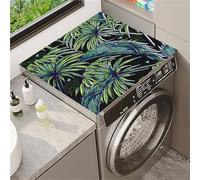 Odot Housse de Machine à Laver, Dessus Tapis Lave Linge Boue de Diatomées, Couverture de Protection Antidérapant, Tapis Couvre Seche Linge, pour Sèche-Linge (Plantes en forme de cœur,50x60cm)
