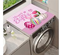 Odot Housse de Machine à Laver, Pâques Dessus Tapis Lave Linge Boue de Diatomées, Couverture de Protection Antidérapant, Tapis Couvre Seche Linge, pour Sèche-Linge (Œufs en forme de cœur,40x50cm)