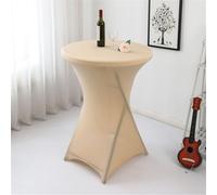 Odot Housse de Table Ronde Extensible en Spandex, Housse Mange Debout, Nappe pour Table Cocktail pour Restaurant Bar Table Cocktail Table de Banquet de Mariage (Champagne,1pc/80 * 110cm)