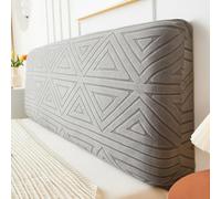 Odot Housse de Tête de Lit Extensible en Tissu Jacquard Moderne Minimaliste Universel Housse de Protection Tête de Lit 120 150 180 200 220cm Antipoussière et Lavable (Triangle Gris Foncé,220cm)
