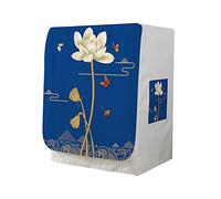 Odot Housse pour Machine à Laver Couverture Lave-Linge Anti-poussière Couverture Tumble Protection Imperméable pour Face Avant de Machine à Laver/Sèche-Linge (lotus chinois,S-capacité 5-7kg)