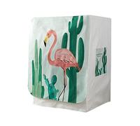 Odot Housse pour Machine à Laver Couverture Lave-Linge Anti-poussière Couverture Tumble Protection Imperméable pour Face Avant de Machine à Laver/Sèche-Linge (Cactus flamant rose,S-capacité 5-7kg)
