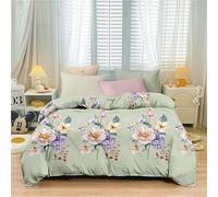 Odot Imprimé Fleurs Housses de Couettes 150x200cm 180x220cm 200x230cm, Housse de Couette Microfibre Douce avec Fermeture Eclair pour Adulte Enfant, 1~2 Personnes (180x220cm,Hortensia)