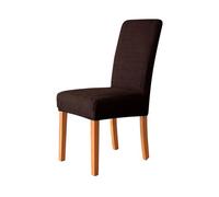Odot Jacquard Housse de Chaise Lot de 2/4/6, Couleur Unie Housse Chaise Universelle Couverture de Siège Protège Siège pour Restaurants et Familles (Marron,Lot de 2)