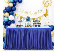 Odot Jupe de Table en Nappes Rectangle Elasthanne de Extensible, Jupe de Table Lavable pour la Fête, Mariage Fête d'anniversaire Douche de Bébé Décoration de la Maison (Bleu Royal,6FT(183cm*77cm))