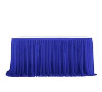 Odot Jupe de Table, Gaze de Bureau en Tulle Romantique, Réutilisable Jupe de Table Décoration pour la Fête, pour BBQ, Tropical Garden, Beach, Fête Costumée (Bleu Royal,243x77cm (8FT))
