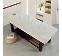 Odot Matelassé Drap Housse Table de Massage avec Trou Réutilisable Serviette Couverture De Lit de Beauté Doux Couvre-Lit de Massage Drap Housse Spa Beauté, Salon du Visage (Beige,60x180cm)