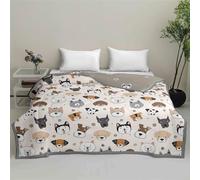 Odot Moderne Couette Ete Legere et Fine Réversible Couette sans Housse Lavable Enfant Jeté de Lit - Douce et Confortable, Légère et Respirante Couverture Couette 2 Personnes (Chien,120x150cm)