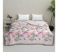 Odot Moderne Couette Ete Legere et Fine Réversible Couette sans Housse Lavable Enfant Jeté de Lit - Douce et Confortable, Légère et Respirante Couverture Couette 2 Personnes (Papillon,135x200cm)