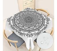 Odot Nappe carrée 60 x 60 cm, Nappe anti-taches, imperméable, motif mandala, nappe lavable pour intérieur extérieur, jardin, cuisine, restaurant, salle à manger, décoration