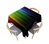 Odot Nappe Carrée Anti Tache, Couleurs Arc-en-Ciel Imperméable Anti Taches Lavable Rectangulaire Nappe pour Intérieur Cuisine Extérieur Jardin Decoration (140x140cm,Chanson Arc-en-Ciel)