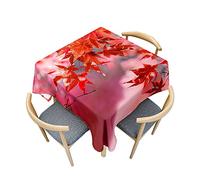 Odot Nappe Carrée Anti Tache, Impression 3D de Feuille d'Érable Imperméable Anti Taches Lavable Rectangulaire Nappe pour Intérieur Cuisine Extérieur Jardin Decoration (90x90cm,Automne 8)