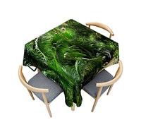 Odot Nappe Carrée Anti Tache, Impression 3D Forêt Verte Imperméable Anti Taches Lavable Rectangulaire Nappe pour Fête Decoration Ménage Jardin Picnic (200x200cm,Tropical)