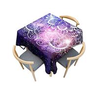 Odot Nappe Carrée Anti Tache, Impression de Mandalas 3D Imperméable Anti Taches Lavable Rectangulaire Nappe pour Fête Decoration Ménage Jardin Picnic (Ciel étoilé,200x200cm)