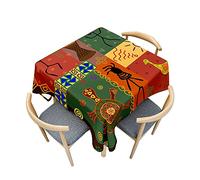 Odot Nappe Carrée Anti Tache, Motif d'art Tribal 3D Imperméable Anti Taches Lavable Rectangulaire Nappe pour Fête Decoration Ménage Jardin Picnic (200x200cm,Nation birmane)