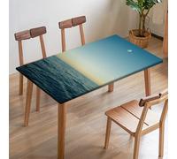 Odot Nappe de Table Élastique, Rectangulaire Nappes Impression 3D, Protecteurs de Table pour Extérieur, Cuisine, Fête, Jardin et Salle à Manger (Océan,120x120cm)