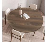 Odot Nappe de Table Ronde en Anti Tache Intérieur Extérieur 3D Couverture de Table avec Bord Élastique Nappes Rondes Lavable pour Cuisine Jardin Décoration, Grain de Bois Classique (Arbre,150cm)