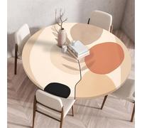 Odot Nappe de Table Ronde en Anti Tache Intérieur Extérieur 3D Imprimé Couverture de Table avec Bord Élastique Nappes Rondes Lavable pour Décoration Cuisine Jardin Maison (120cm,Nordic)