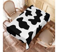Odot Nappe Rectangulaire Imperméable - Tissu Oxford, Motif Vache Nappe Anti Taches Lavable Rectangulaire pour Decoration Table Basse Cuisine Jardin (Noir et Blanc 2,152x228cm)