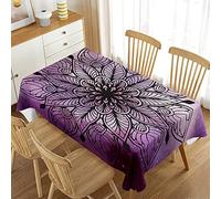 Odot Nappe Rectangulaire Nappe à Imprimé Mandala Vintage Nappe Anniversaire Protege Table Protection Table Nappe Jardin Nappe Anti Tache Anti-Poussière Lavable Cuisine Fête (150x210cm,Mandalas 2)