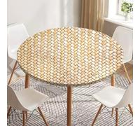 Odot Nappe Ronde 60-180cm Anti-Tache Nappe Table Ronde avec Bord Élastique Lavable Imperméable Couverture de Table de Jardin Exterieur 3D Texture Tissée pour Cuisine Fête Salon (Graffiti,180cm)