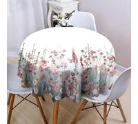 Odot Nappe Ronde Anti Tache Lavable 60-200 cm, Nappe Ronde Longue Jusqu au Sol Impermeable pour Décoration Table à Manger Circulaire et Extérieur Jardin, Fêtes (Motif H,180cm)