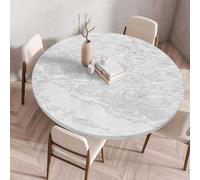 Odot Nappe Ronde Exterieur Elastique Nappe Ronde Imperméable Anti Tache Couverture de Table avec Bord Élastique Nappes Rondes pour Cuisine Jardin, Texture Marbrée (Océan,150cm)