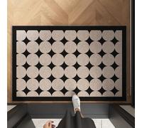 Odot Paillasson Exterieur Entree, Couleur Café Rétro Tapis Interieur Attrape-Poussière Antidérapant, Tapis Entree Interieur en Luffa PVC, Paillasson pour Porte Entrée, Patio (Noir 2,50x80cm)