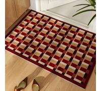 Odot Paillasson Exterieur Entree, Impression Couleur Moderne Tapis Interieur Attrape-Poussière Antidérapant, Tapis Entree Interieur en Luffa PVC, Paillasson pour Porte Entrée, Patio (Rouge,50x80cm)