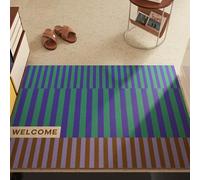 Odot Paillasson Exterieur Entree, Luxe Tapis Entree Interieur en Luffa PVC Lavable, Simple Tapis Interieur Attrape-Poussière Antidérapant, Paillasson pour Porte Entrée, Patio (Multicolore,80x120cm)