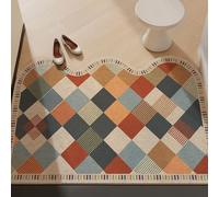 Odot Paillasson Exterieur Entree, Puzzle des Vagues Tapis Interieur Attrape-Poussière Antidérapant, Tapis Entree Interieur en Luffa PVC, Paillasson pour Porte Entrée, Jardin (Multicolore 3,50x80cm)