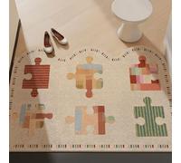 Odot Paillasson Exterieur Entree, Puzzle des Vagues Tapis Interieur Attrape-Poussière Antidérapant, Tapis Entree Interieur en Luffa PVC, Paillasson pour Porte Entrée, Jardin (Multicolore 4,40x60cm)