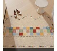 Odot Paillasson Exterieur Entree, Puzzle des Vagues Tapis Interieur Attrape-Poussière Antidérapant, Tapis Entree Interieur en Luffa PVC, Paillasson pour Porte Entrée, Jardin (Multicolore 6,80x120cm)