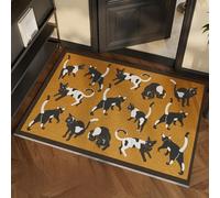 Odot Paillasson Exterieur Entree, Style Médiéval Tapis Interieur Attrape-Poussière Antidérapant, Tapis Entree Interieur en Luffa PVC Lavable, Paillasson pour Porte Entrée, Patio (Chat,60x90cm)